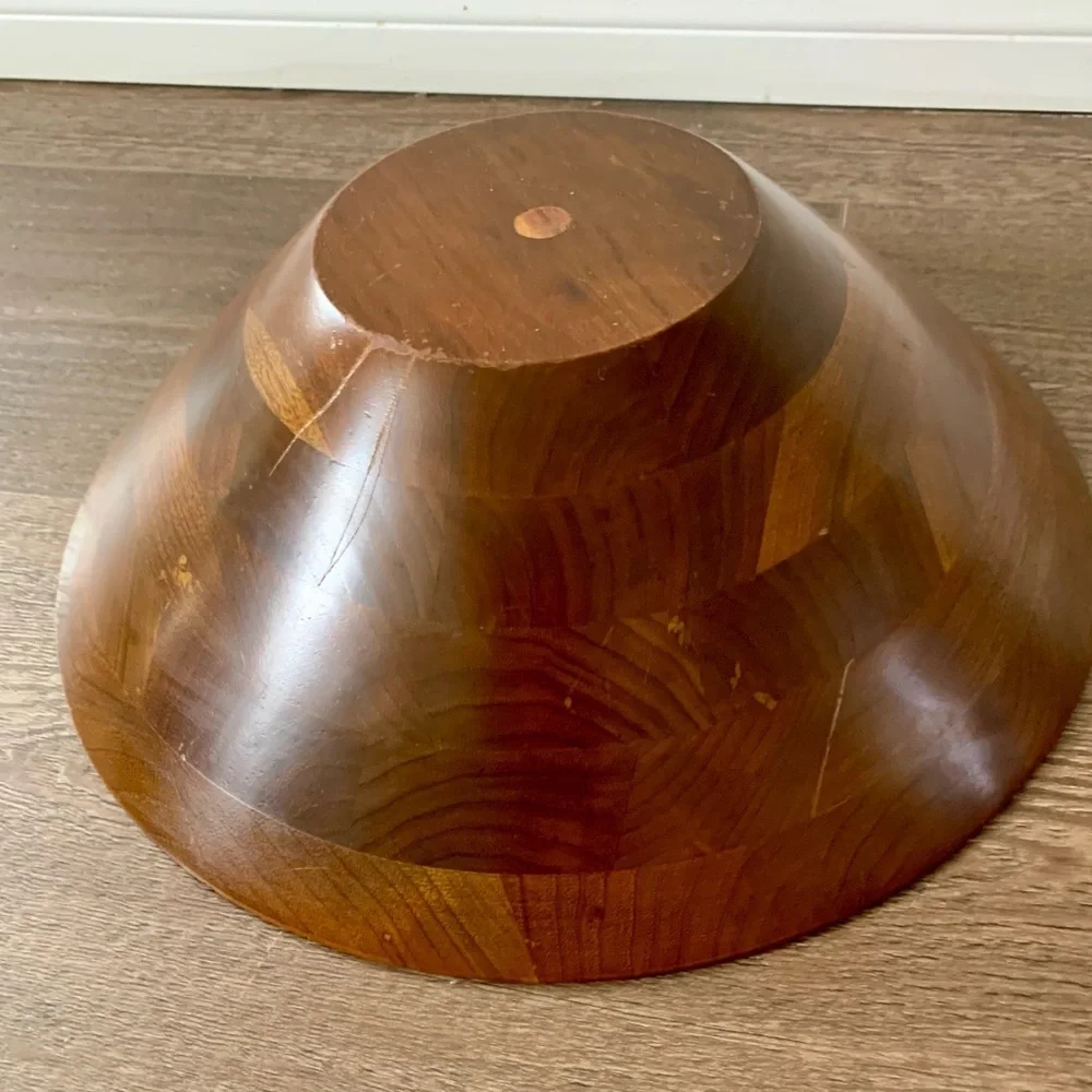 Vintage Mid. Century Walnut Salat Bowl 14”